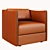 Elegant Marly Leather Armchair 3D model small image 1