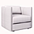 Elegant Marly Leather Armchair 3D model small image 3