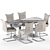 Sleek 10-Piece Modern Dining Set 3D model small image 4