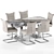 Sleek 10-Piece Modern Dining Set 3D model small image 5