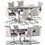 Sleek 10-Piece Modern Dining Set 3D model small image 9