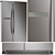 Samsung Kitchen Appliances Bundle: Oven, Induction Hob, Wall-Mount Hood, Fridge 3D model small image 2