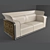 Ardent Deco Sofa: Ebony Makassar, Taj Mahal Stone, Black Lacquer 3D model small image 1