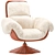 Rotating Rattan Chair with Cushion 3D model small image 1