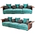 Luxe Leather Modular Sofa Armrest 3D model small image 3