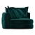 Teal Velvet Twist Chair: Luxury and Comfort 3D model small image 2