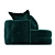 Teal Velvet Twist Chair: Luxury and Comfort 3D model small image 3