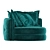 Teal Velvet Twist Chair: Luxury and Comfort 3D model small image 7
