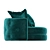 Teal Velvet Twist Chair: Luxury and Comfort 3D model small image 9