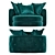 Teal Velvet Twist Chair: Luxury and Comfort 3D model small image 10