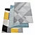 Modern Gray Geometric Rug 3D model small image 1