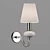 Modern Lume Wall Sconce - White Cone Shade, Chrome Finish 3D model small image 1