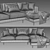 West Elm Haven Loft Chaise 3D model small image 4