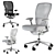 Zody Black and White Office Chair 3D model small image 7