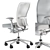 Zody Black and White Office Chair 3D model small image 4