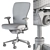 Zody Black and White Office Chair 3D model small image 6