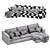 Elegant Hadley Modular Sofa 3D model small image 7