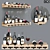 Elegant Wine Bottle Set 3D model small image 1