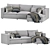 Elegant Coco Republic Hadley Modular Sofa 3D model small image 3