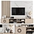 Elegant Fusion: Marble & Wood TV Wall 3D model small image 1