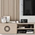 Elegant Fusion: Marble & Wood TV Wall 3D model small image 2