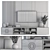 Elegant Fusion: Marble & Wood TV Wall 3D model small image 4