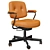 Ergonomic Grann Beige Office Chair 3D model small image 3