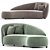 Euforia Montbel Curved Sofa: Exquisite Comfort and Modern Design 3D model small image 2
