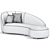 Euforia Montbel Curved Sofa: Exquisite Comfort and Modern Design 3D model small image 4