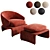 Luxury Minotti Halley Armchair: 5 Stunning Material Options 3D model small image 1