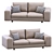 Modern Leather Low Land Sofa 3D model small image 1