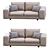 Modern Leather Low Land Sofa 3D model small image 4