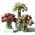 Colorful Tulip Bouquet in Glass Vases 3D model small image 4