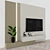 Modern TV Wall Set with 65" TV 3D model small image 3