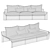 Cozy Corona Sofa Unwrapped 3D model small image 3