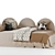 Peonihome Rest Bed Set 3D model small image 3