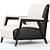 Elegant Upholstered Armchair 3D model small image 3