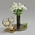 Elegant Lily White Decor Set 3D model small image 3