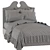 Moira Light Grey Upholstered Wood Bed 3D model small image 6
