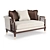 Classic Brown Wood Lattice Sofa 3D model small image 1