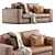 Elegant Alhambra Leather Sofa 3D model small image 3