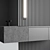 Modern Bathroom Console with Mirror 3D model small image 2