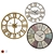 Modern Wall Clock Trio Set 3D model small image 1