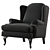 Elegant Black Armchair: Eichholtz / Frank Sinatra 3D model small image 1