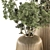 Stunning Green Branch in Gold Vase 3D model small image 4