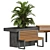 Modern Bench and Plant Set 3D model small image 4