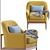 Elegant Alperce Armchair 3D model small image 3