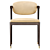 Scandinavian Style Dining Chair 3D model small image 2