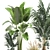 Exotic Plant Collection in Stylish Pots 3D model small image 5