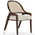 Sophisticated Pascal Cane Dining Chair 3D model small image 1